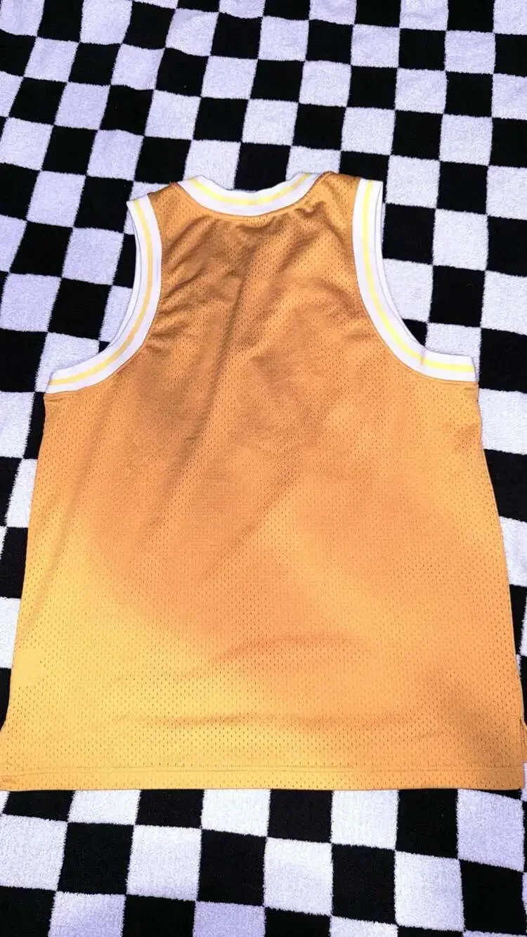 Nike Sportswear Mesh Basketball Jersey Yellow Gold Size Large - Picture 2 of 4